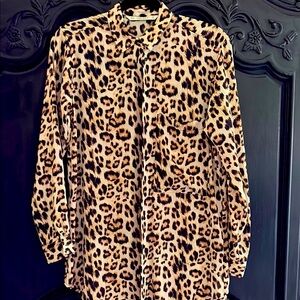 Zara Leopard Print Blouse NWOT